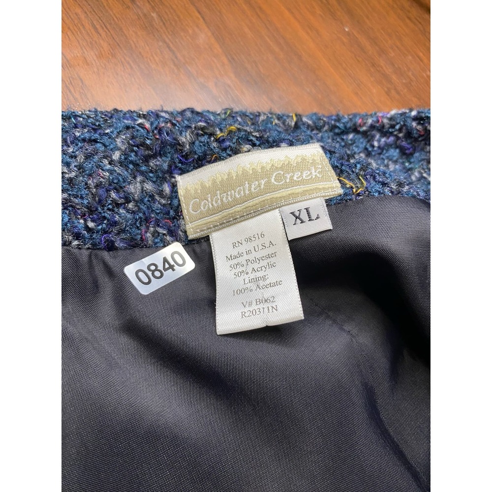Coldwater Creek size xl woman blue tweed jacket 0840 - Picture 5 of 5